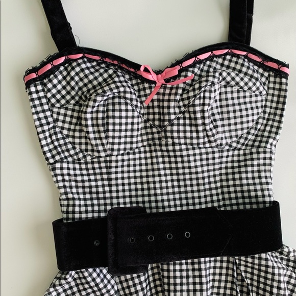Deadly Dames Pin Up Dress Micheline Pitt Courtesan Swing Gingham S - Picture 8 of 13